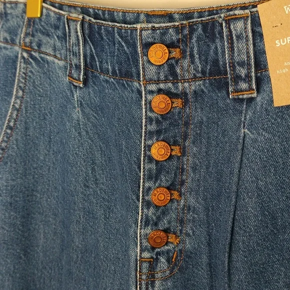NWT Madewell Superwide-Leg High Waisted Button Fly Jeans Myler Wash - Picture 13 of 17
